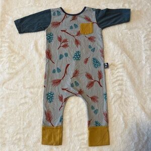 RAGS Baby Romper—Winter Botanical Pattern